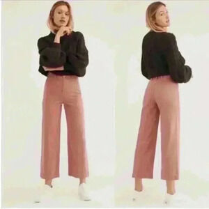 We The Free People Patti High Rise Wide Leg Crop Pants In Rose